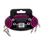 ERNIE BALL 3IN FLAT RIBBON PATCH CABLE WHITE 3 PACK 02
