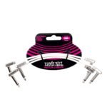 ERNIE BALL 6IN FLAT RIBBON PATCH CABLE WHITE 3 PACK 01