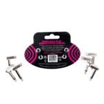 ERNIE BALL 6IN FLAT RIBBON PATCH CABLE WHITE 3 PACK 02